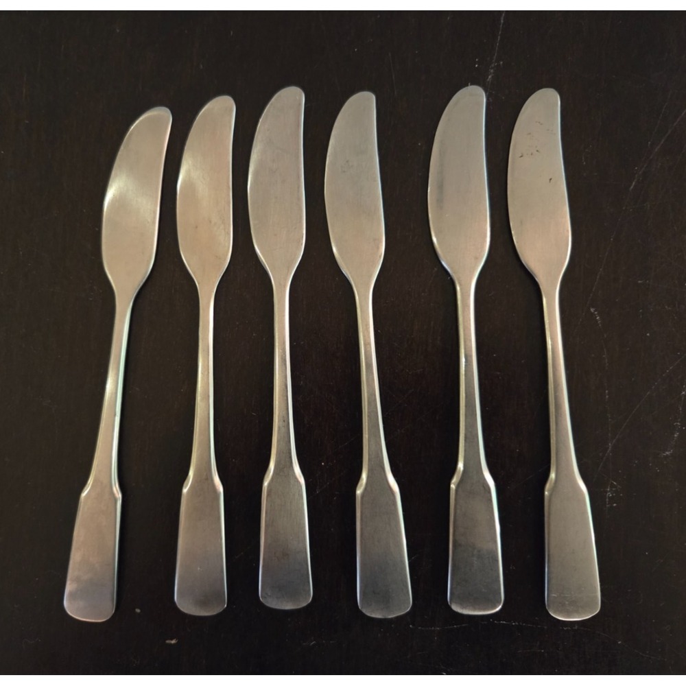 International Liberty Deluxe Flatware Set 6 Pieces Butter Spreader Knives 6.25''